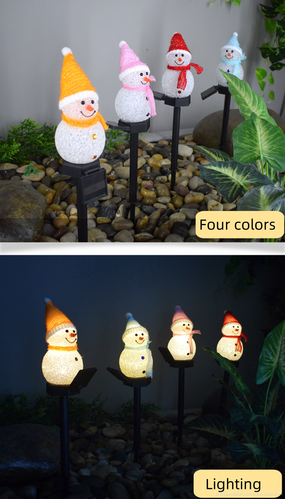 Solar Powered Snowman Light