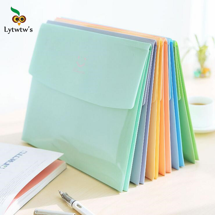 1 Pieces Lytwtw's New Cute Smile Pouch Bag Case Kawaii Korean Office School Filing Products Document