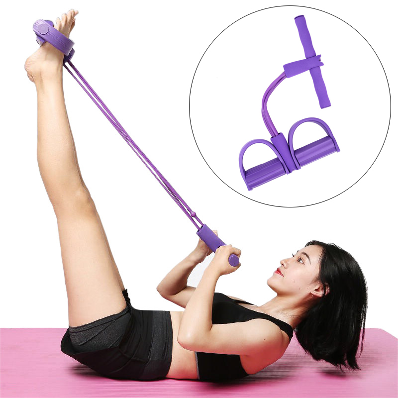 4 Tube Resistance Bands Yoga Fitness Workout Equipment Elastic Pull Ropes Exerciser Rower Training Sport At Home Yoga Band Women
