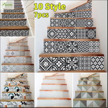 Funlife® Stair Stickers Decorative Waterproof DIY Self Adhesive Staircase Stickers for Stairway Furniture Bathroom Kitchen Home