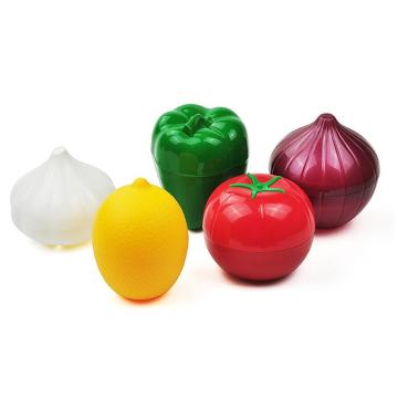 Plastic Vegetable Shape Food Storage Box Organizer Garlic Lemon Storage Tomatoes Pepper Onion Accessories Holder Kitchen Gr Y0A0