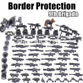 80pcs Bricks Modern Light Military Weapon Bag Accessories Border Scene Police SWAT MOC Armor Motor Dog Building Blocks Toys