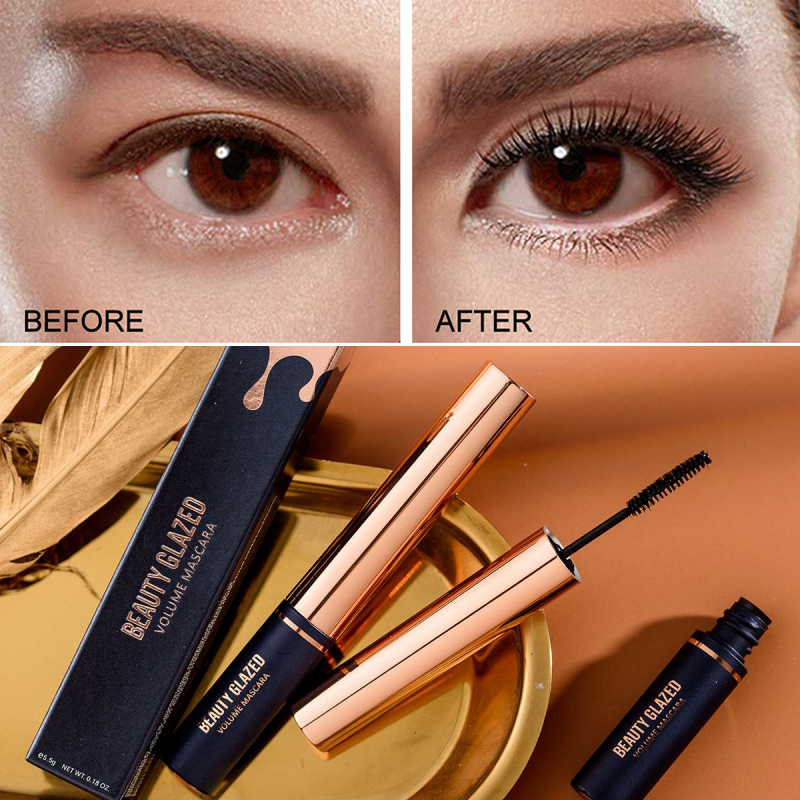 BEAUTY GLAZED mascara for eyelashes extension long lasting 4d silk fiber eyelash mascara Quick Dry Mascara eye makeup Korean