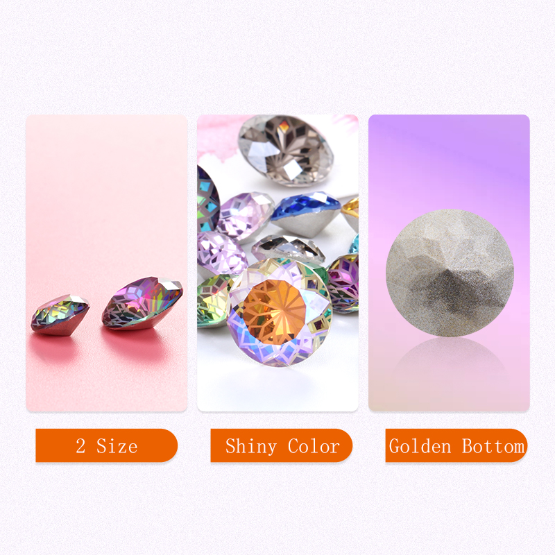 Round Rivoli Glue On Rhinestones 10mm Pointback Stones DIY Crafts Shiny Glass Strass High Quality K9 Crystals