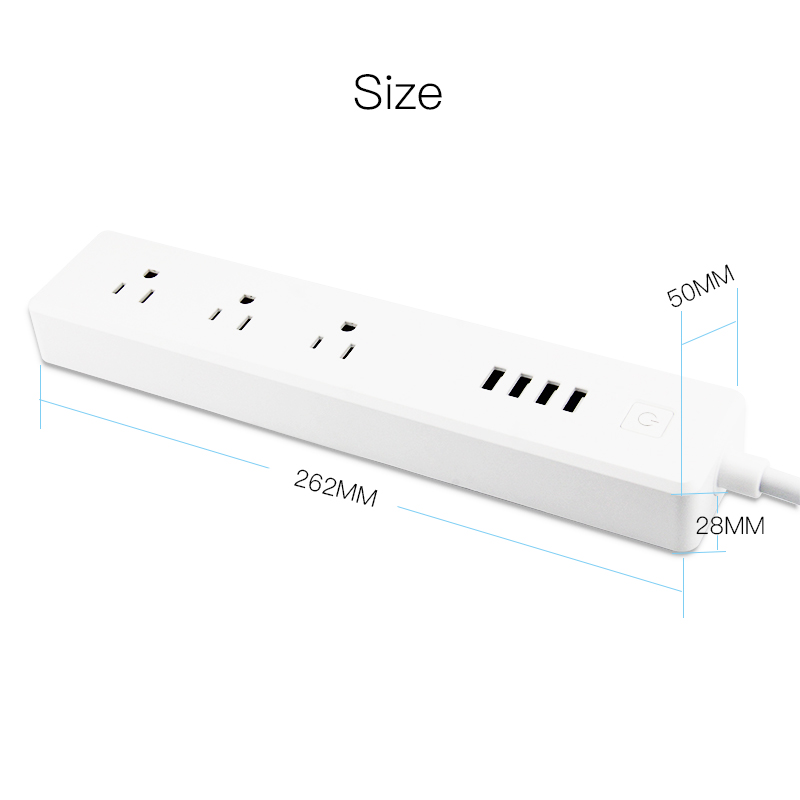 FrankEver Smart Wifi Power Strip 15A Surge Protector Multiple Power Sockets 4 USB Port Voice Control Work with Alexa