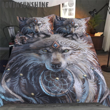 LOVINSUNSHINE Comforter Bedding Sets King Queen Bed Set Wolf Animals 3d Digital Printing Quilt Cover AB#68