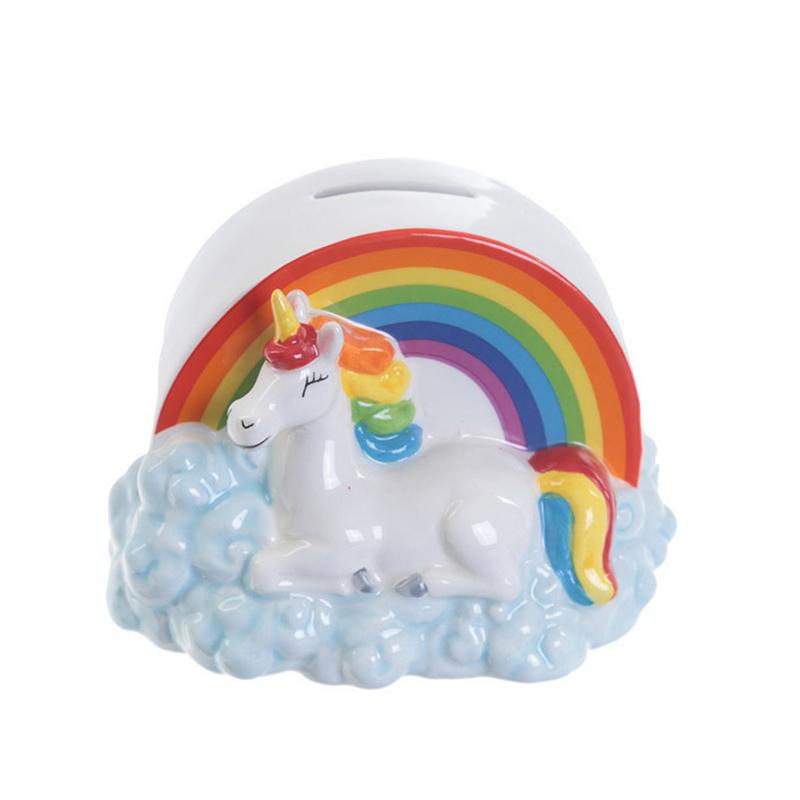 Personalised Rainbow Cloud Unicorn Piggy Bank Unicorn Money Box Magical Unicorn Saving Bank Ceramic Piggy Bank Saving Money Box