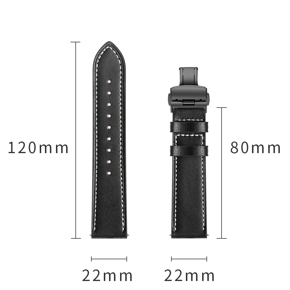 Leather strap for Samsung Gear S3 Frontier/Classic band Galaxy watch 46mm bracelet smart watch band Accessories Butterfly buckle
