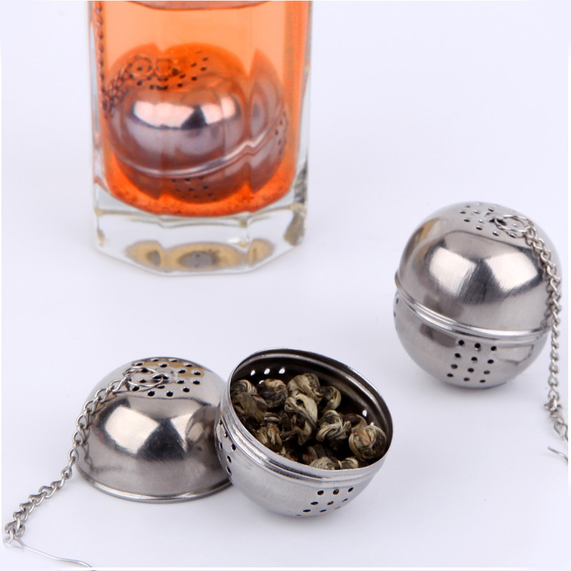 New Essential Stainless Steel Ball Tea Infuser Mesh Filter Strainer W/hook Loose Tea Leaf Spice Home Kitchen Accessories