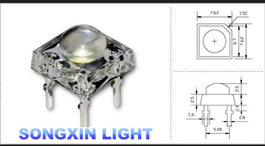 50 pcs LED 5MM amber/orange Piranha Super Flux Leds 4 pin Dome Wide Angle Super Bright Light Lamp For Car Light High Quality