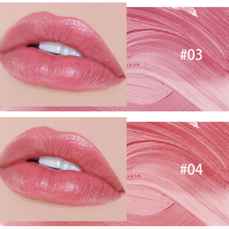 HANDAIYAN 1pc Natural Rose Essence Glitter Lipstick Moisturizing Lip Balm Waterproof Long Lasting Women Cosmetics Makeup TSLM2