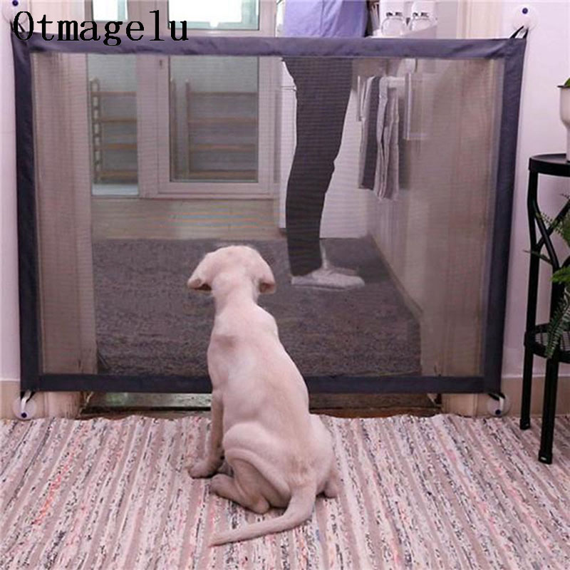Home Pet Dog Fences Pet Isolated Network Stairs Gate Folding Mesh Playpen for Dog Cat Baby Safety Fence Dog Cage Pet Pet Door