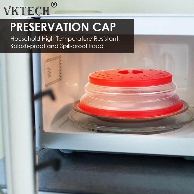 Collapsible Microwave Ovens Cover Food Storage Fresh-keeping Cover Silicone Fruit Vegetables Colander Strainer Lid Drain Basket