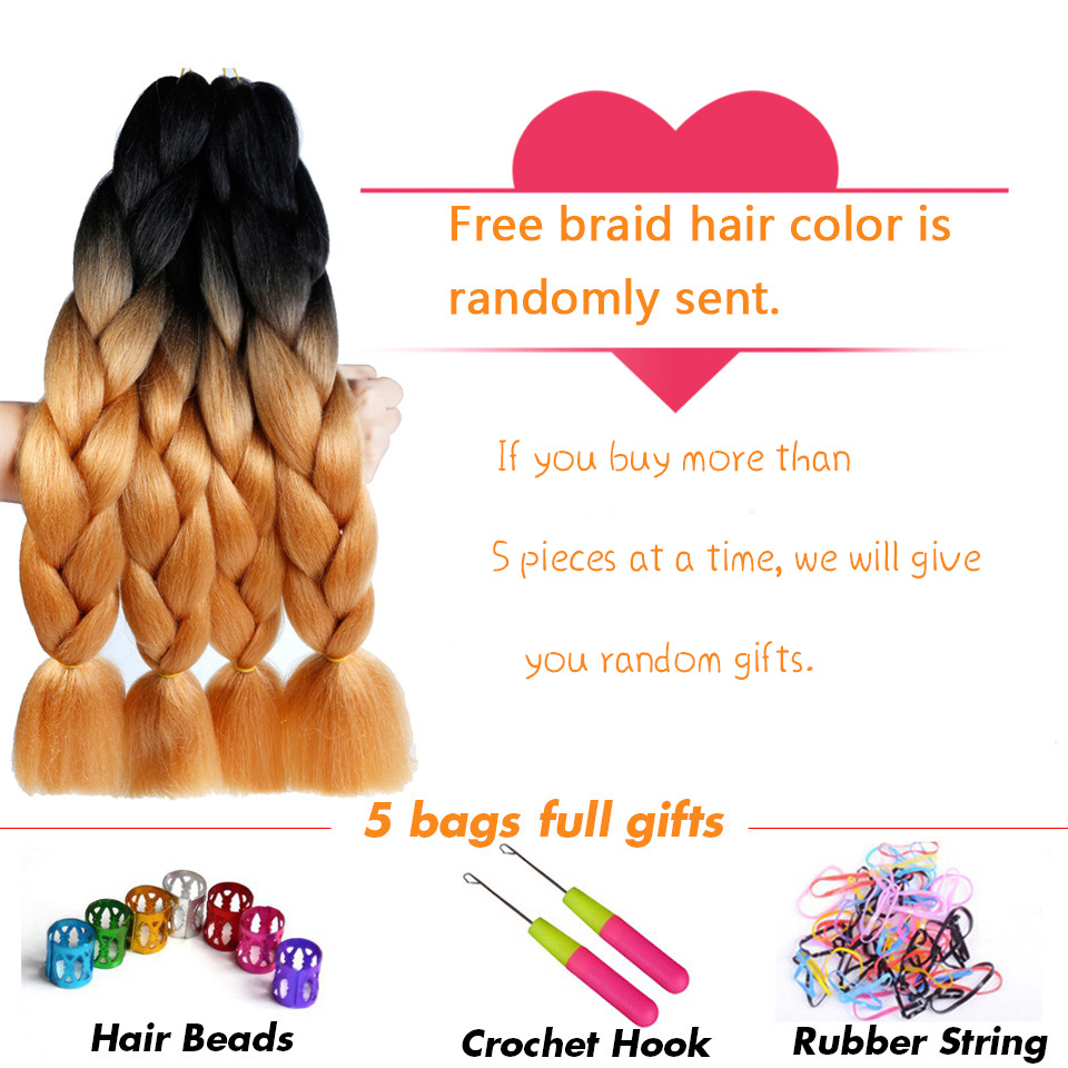 SHANGKE-Synthetic-Kanekalon-Pink-Purple-Blue-Blonde-Ombre-Color-Jumbo-Crochet-Hair-Braid-Braiding-Hair-Extension