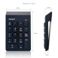 Erilles Small-size 2.4GHz Wireless Numeric Keypad Numpad 18 Keys Digital Keyboard for Accounting Teller Laptop Notebook Tablets