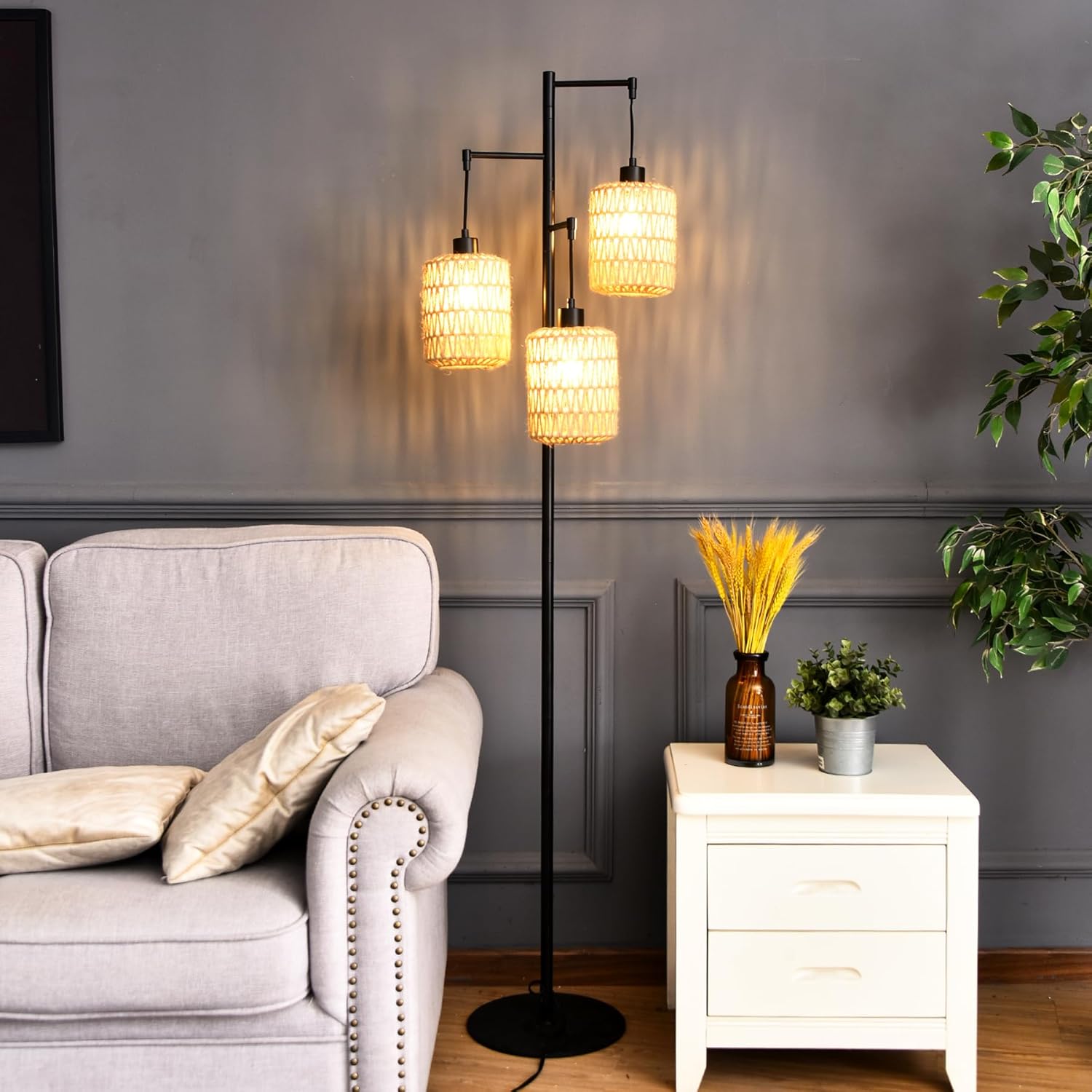 F250911 Floor lamp with rope shade (8)