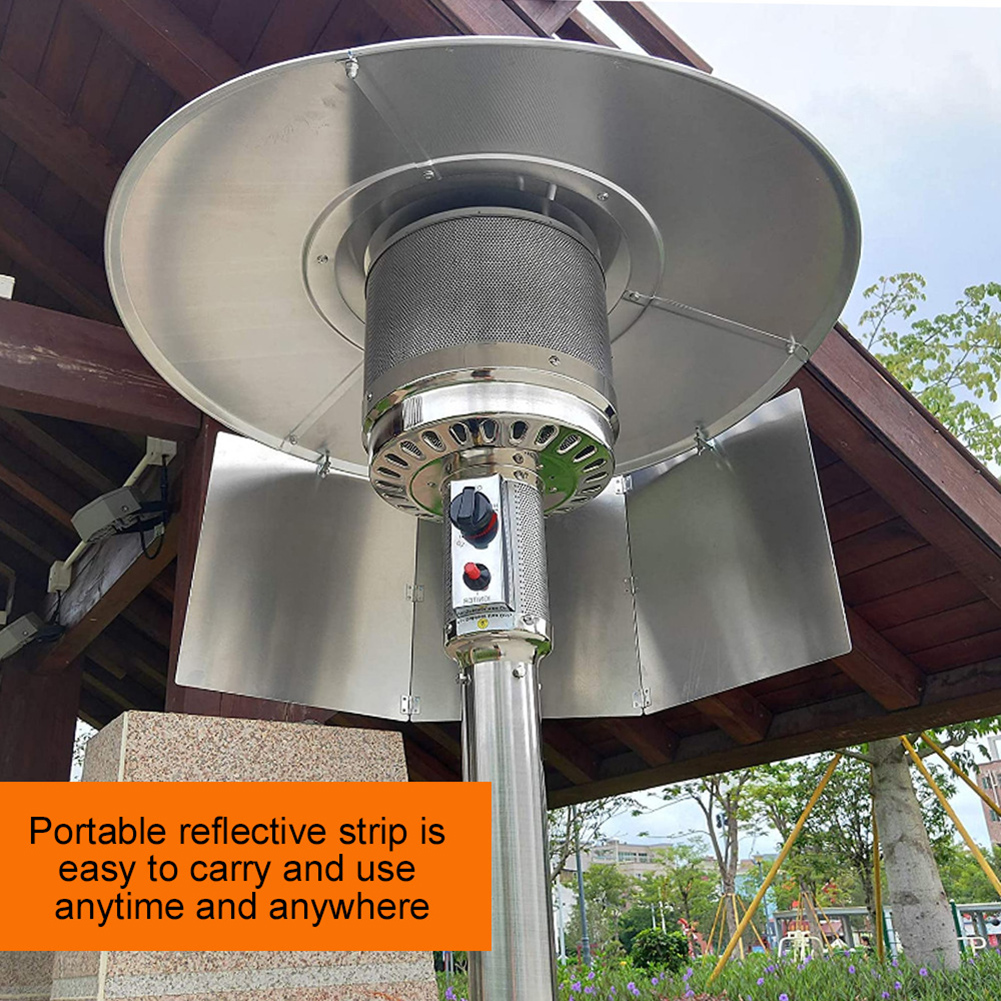 Long Lasting Outdoor Courtyard Heaters Reflector Shield Patio Heaters Heat Focusing Reflector Portable Foldable Silver Heater