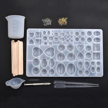 Resin Jewelry Silicone Molds Tools Set UV Epoxy Resin Moulds Jewelry Making DIY Pendant Heart Alphabet Shaped Molds Jewelry Kits