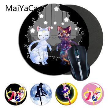 MaiYaCa Sailor Moon Rubber PC Computer Gaming mousepad Game Carpet Mouse Pad round mouse Mat Anti Slip desk mat 22x22cm