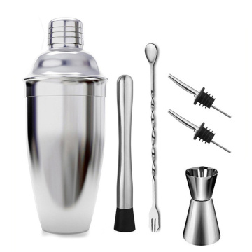 6 Set Stainless Steel Cocktail Shaker 550ML/750ML Mixer Wine Martini Boston Shaker For Bartender Drink Party Bar Tools