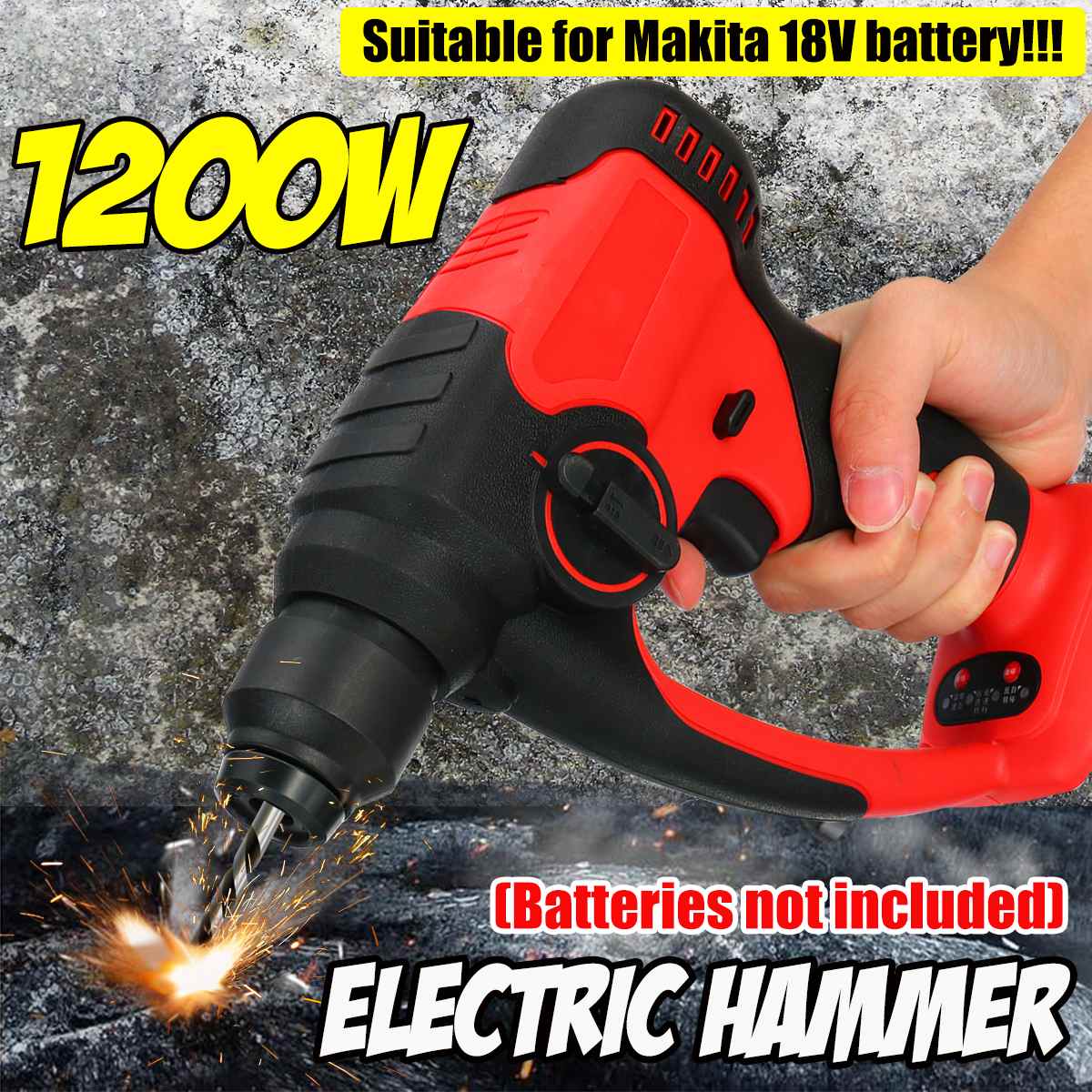 Brushless Cordless Rotary Rechargeable Hammer Drill Electric Demolition Hammer Power Impact Drill Adapted For Makita Battery