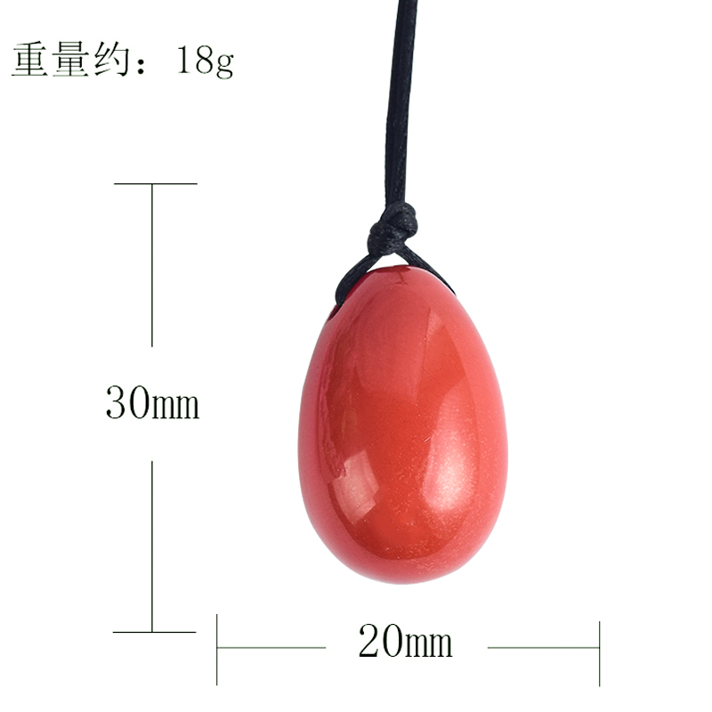 Drilled Jade eggs 3 pcs Natural Redstone Gemstone Yoni Eggs for Kegel Exercise for Women Health Care Body Massager