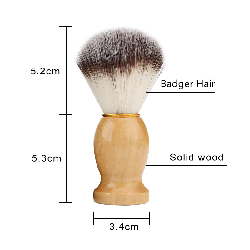 HAWARD Synthetic (nylon) Hair Men's Shaving Brush Wooden Handle Beard Brush Shaving Foam Brush Face Shaving Soft Hair Brush