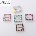 Nidalee 15mm Rectangle Shape Ribboon Slider Buckles Eco-friendly Crystal Rhinestone Buckles For Wedding Invitations Chair Sash