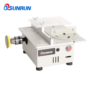 Multifunctional Mini Table Saw Handmade Woodworking Bench Lathe Electric Polisher Grinder DIY Model Cutting Saw B12 Drill Chuck