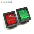 2Pcs/Lot 30mm*25mm Red 4 Pin Light On/off Boat Button Switch 250V 15A AC AMP 125V/20A 30*25mm KCD4-201 Green Power Switch New