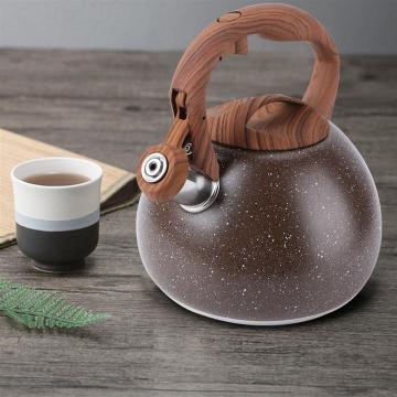 3L Antique Boiled Teapot Water Kettle Stainless Steel Wooden Handle Flat Bottom Whistling Kettle Boiling Tea Kettle