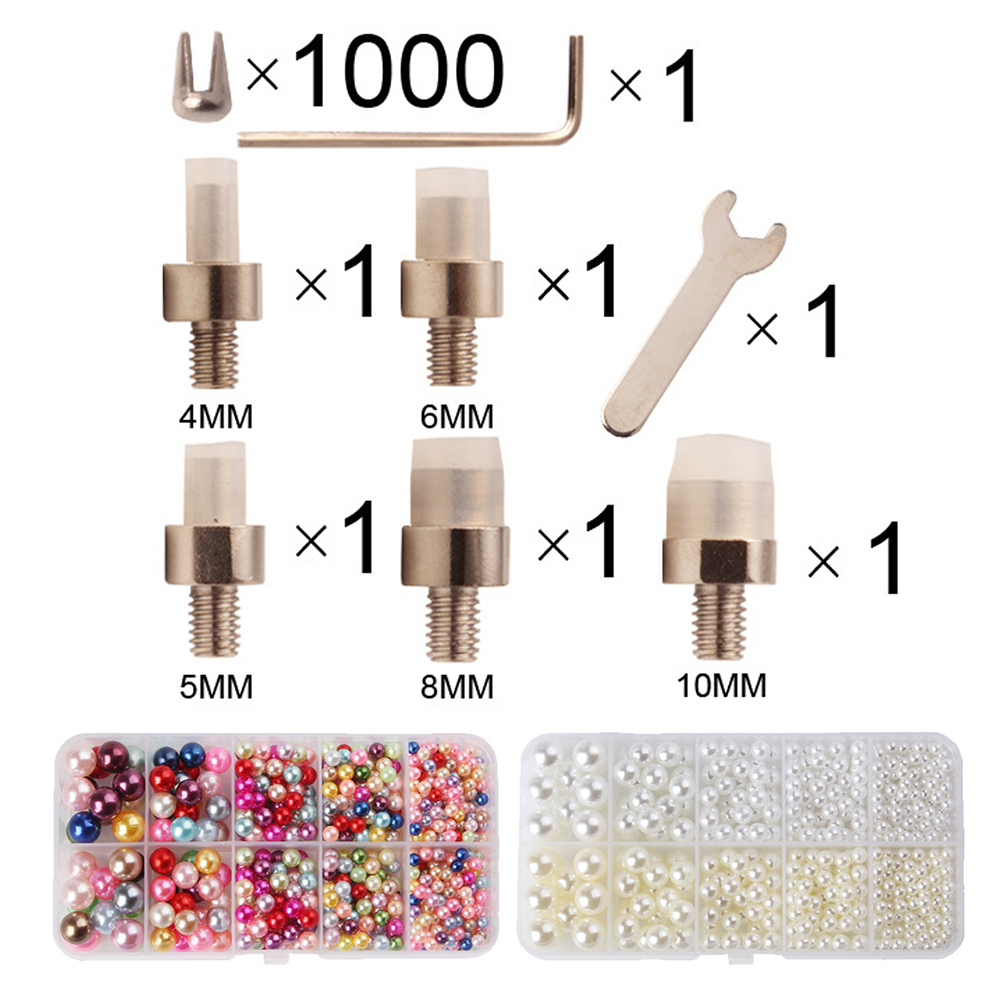 Hand Attaching Pearl Setting Machine Tools Kit Beads Rivet Fixing Machine for DIY Crafts Supplies Imitation Round Pearl Tool New