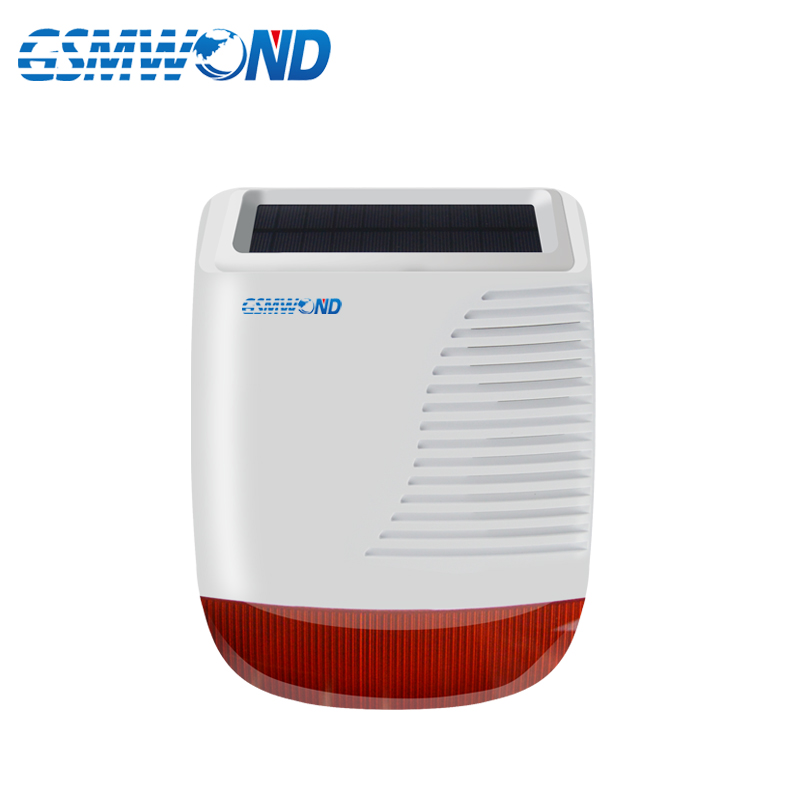 433MHz Solar Wireless Strobe Siren Outdoor Waterproof With Red Flash Light 110db For Our Wifi / GSM / PSTN Alarm System