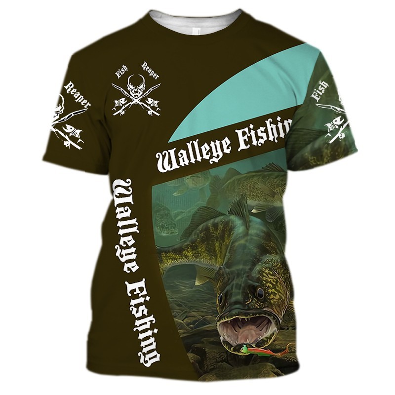 2020 New summer Men T Shirt Fishing Large Size 3d Print Leisure Round Collar Tee Shirts Popular Outdoor sports T-shirt