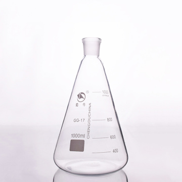 Conical flask with standard ground-in mouth,Capacity 1000ml,joint 24/29,Erlenmeyer flask with tick mark