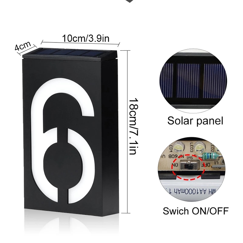 House Number Solar Light 3