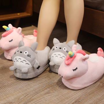 One size US 6-10.5 Winter Men Women Slippers Indoor Toys Animal Unicorn dinosaur husky Totoro Shoes Warm Home House Slides