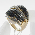 Women's fashion accessories luxury sparkling crystal full rhinestone rings 2 colors