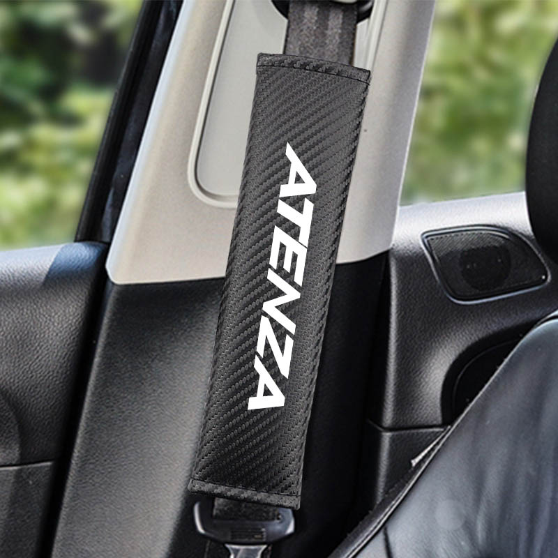 Car Safety Belt Decoration Cover For Mazda Atenza Carbon Fiber Decoration Set Seatbelt Shoulder Pad Car Accessories Interior
