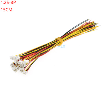 20PCS 150MM mini micro JST 1.25 3pin female plug connector with wire 1.25MM 3pin 3p cable