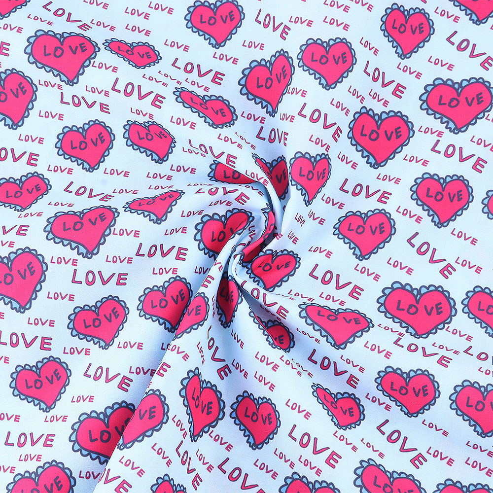 50*140CM Valentine's Day Polyester cotton Fabric Patchwor Printed for Tissue Kids Home Textile for Sewing Doll Dress Curtain