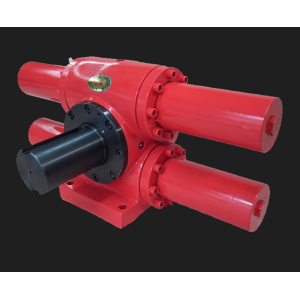 Gear rack swing oil cylinder