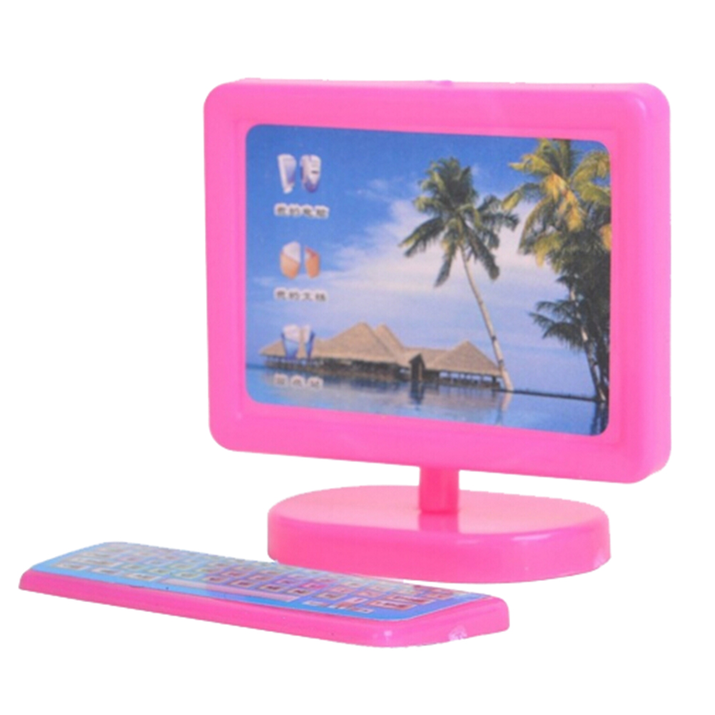 1:12 Scale Laptop Mini-Tablet Computer Toy Dollhouse Miniature Toy Doll Food Kitchen Living Room Decoration Accessories