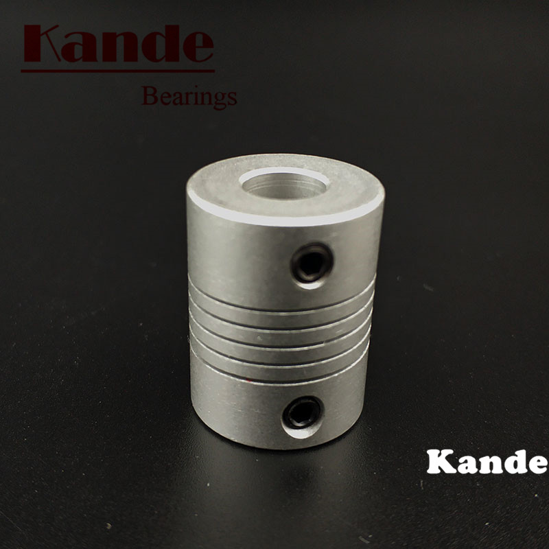 Kande Bearings 1pc Aluminium CNC flexible coupler 3D printer 4 5 6 7 8 6.35mm D19L25 Miniature motor couplings elasticity