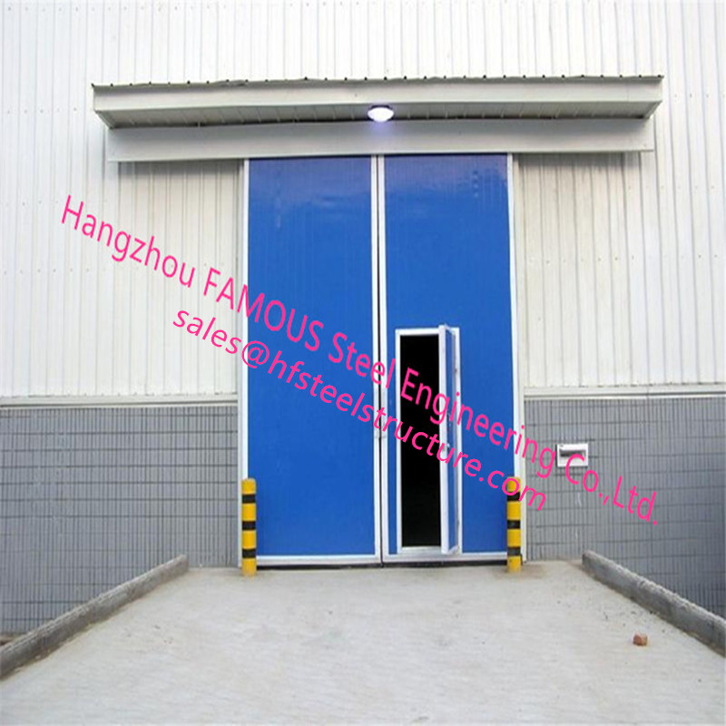 PU Foaming Industrial Automatic Handle Garage Door EPS Sandwich Panel Sliding Door For Workshop