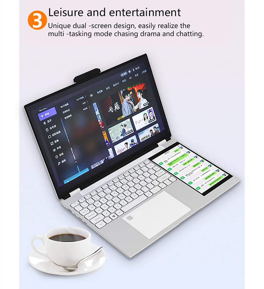 "7-inch dual-screen size"