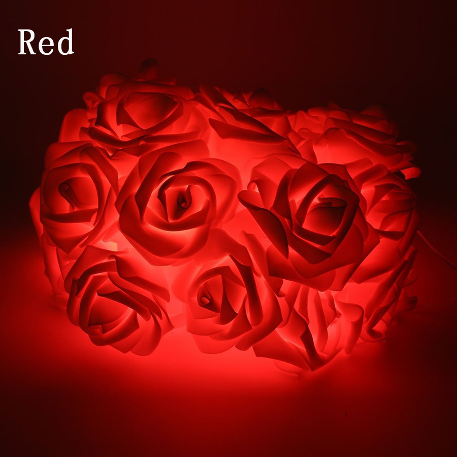 1M/2M/5M/10M Rose Flower LED String Lights Battery Operated Christmas Holiday Lights For Valentine Wedding Decoration