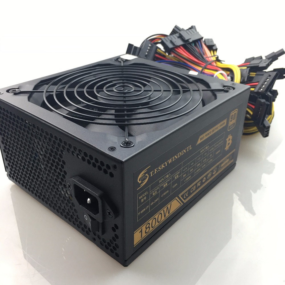 T.F.SKYWINDINTL 1800W ATX PC Power Supply PSU Ethereum Miner Power Supply Bitcoin Miners support 6 graphics Card Mining Machine