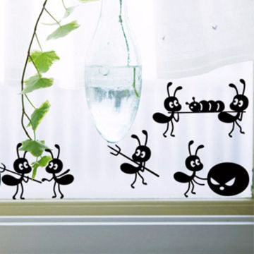 SEKINEW Window Stickers Cute Small Ants Children Cartoon Mirror Glass Wall Decal Sticker Car Interior Stickers