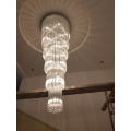 Long staircase crystal chandelier modern loft crystal lamp long chandelier simple luxury villa living room large chandelier